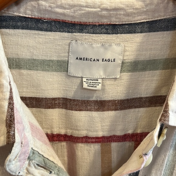 American Eagle Striped Linen Button Down - Picture 4 of 6